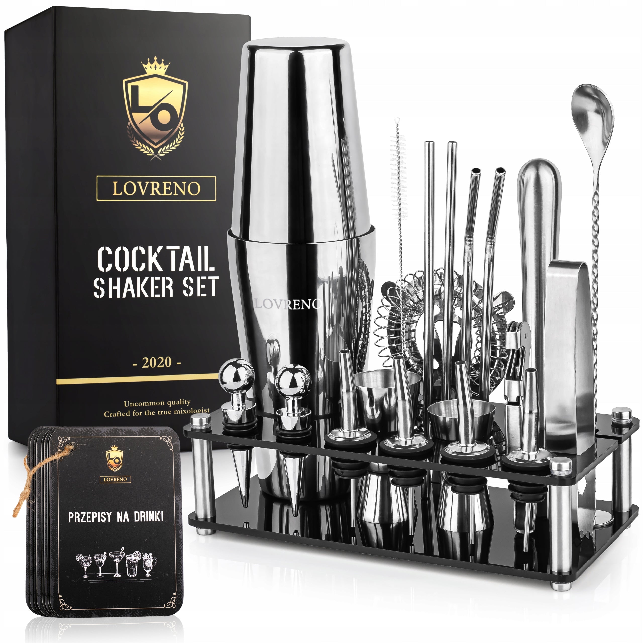 Lovreno V1 Classic — Zestaw barmański 18 elementów + karty